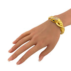 18K Yellow Gold Viper Serpenti 1ct Diamond and 1.2ct Sapphire Bracelet