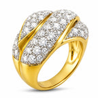 18K Yellow Gold 5.50ct Diamond Swirl Ring
