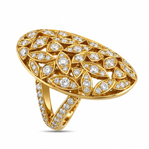 18K Yellow Gold 4.00ct Diamond Unisex Statement Ring