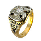 Royal Secret Masonic Ring With a Double Headed Eagle 7th and 32nd Degree