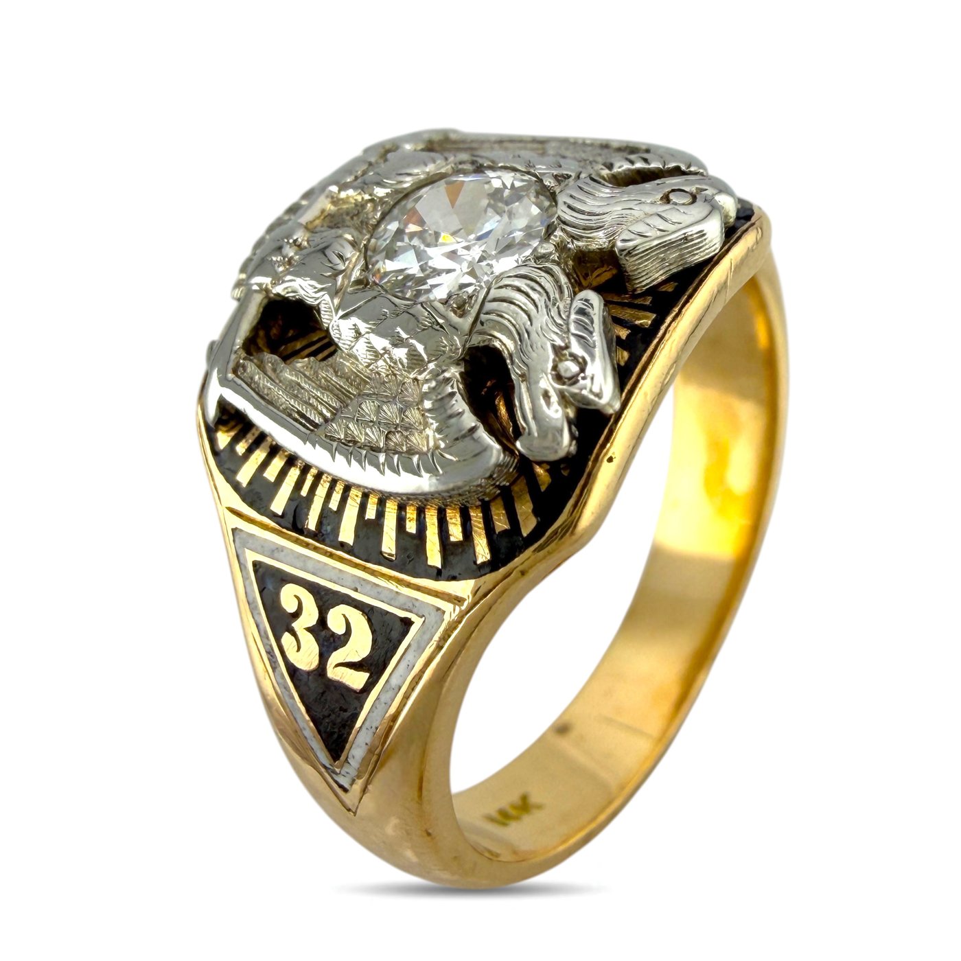 Royal Secret Masonic Ring With a Double Headed Eagle 7th and 32nd Degree