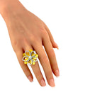 18K White and Yellow Gold Piero Milano Movable Petal Diamond Ring