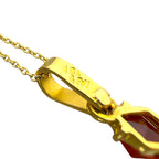 Italian 18K Yellow Gold Garnet Cross Pendant with 14K Yellow Gold Necklace, Yellow gold