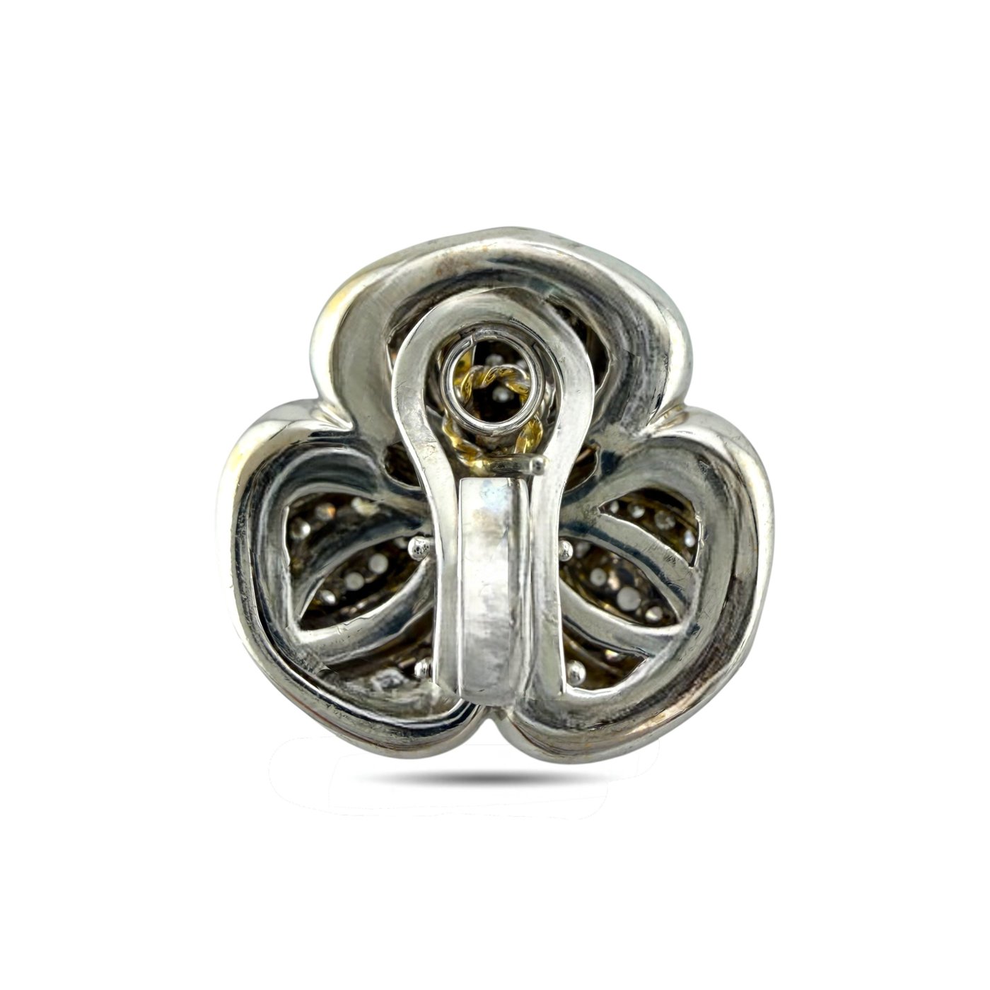 18K White Gold 4.56ct Diamond Floral Petal Earrings