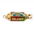 Pride Marie Lichtenberg 18K Rose Gold Rainbow Enamel and 0.15ct Diamond Two-Sided Pendant Diamond (Natural)