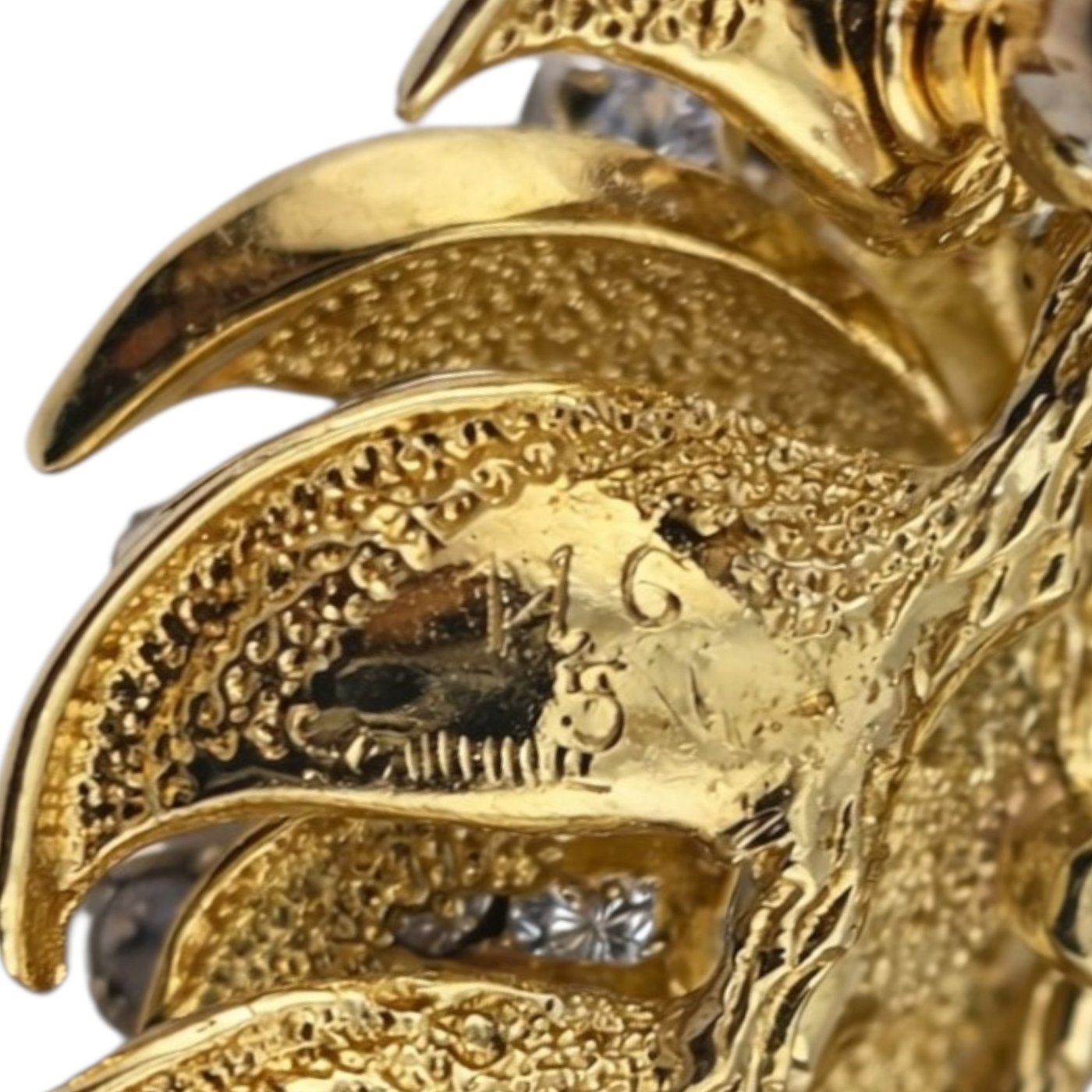 14K Yellow Gold 1.62ct Diamond Sculptural Cluster Brooch