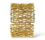 18K Yellow Gold Flexible Diamond Cuff 3.08ct Bracelet