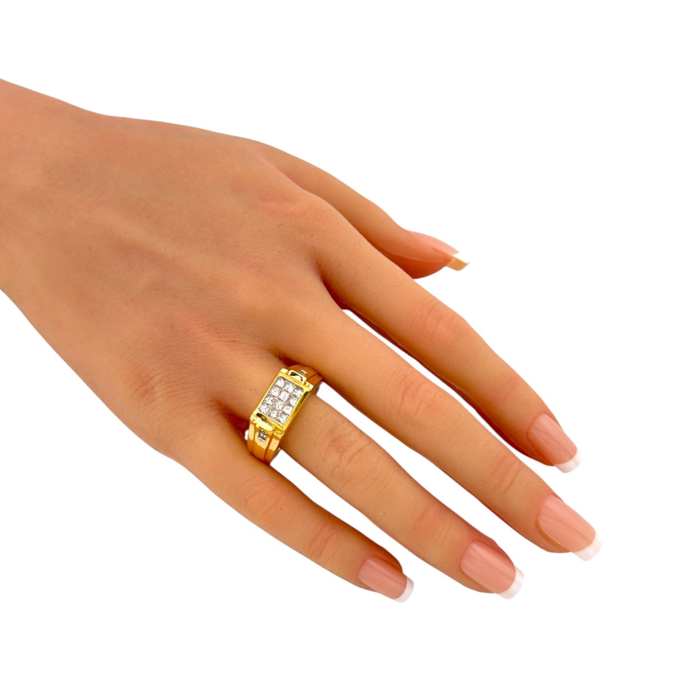 18K Yellow Gold 0.80ct Diamond Large Ring