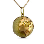 14K Yellow and Rose Gold Sculpted Earth Pendant