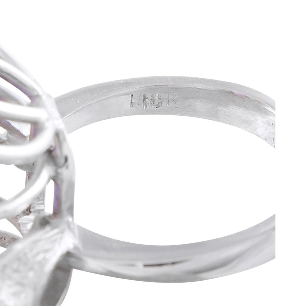 18K White Gold Diamond and Tanzanite Ring
