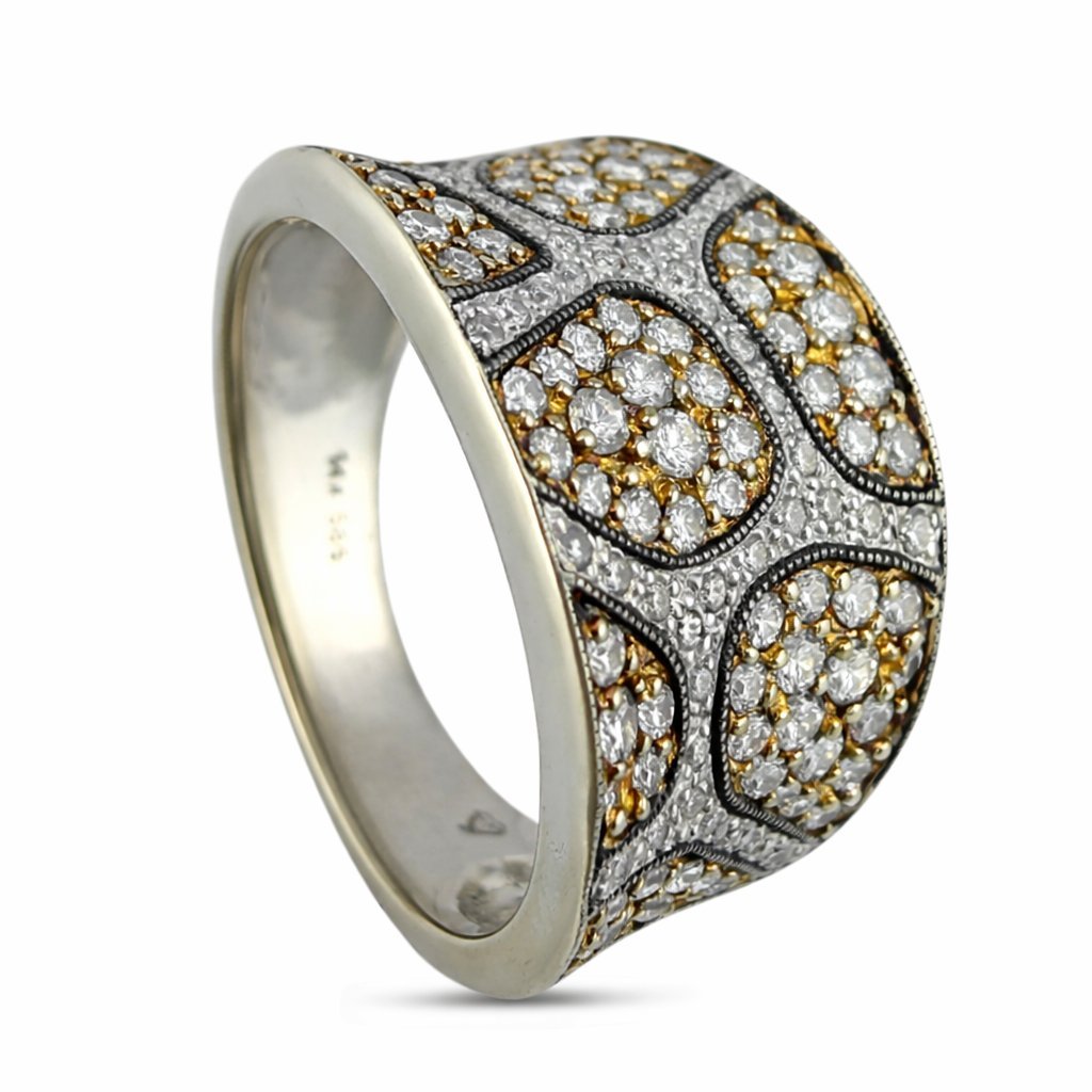 14K White Gold 1.50ct Diamond Cluster Ring, White gold -  1.50ct. tw. Diamond (Natural)