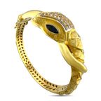 18K Yellow Gold Viper Serpenti 1ct Diamond and 1.2ct Sapphire Bracelet