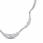 18K White Gold 3.87ct Diamond Crescent Link Necklace