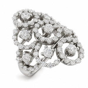 14K Damiani White Gold 2.00ct Diamond Circular Ring