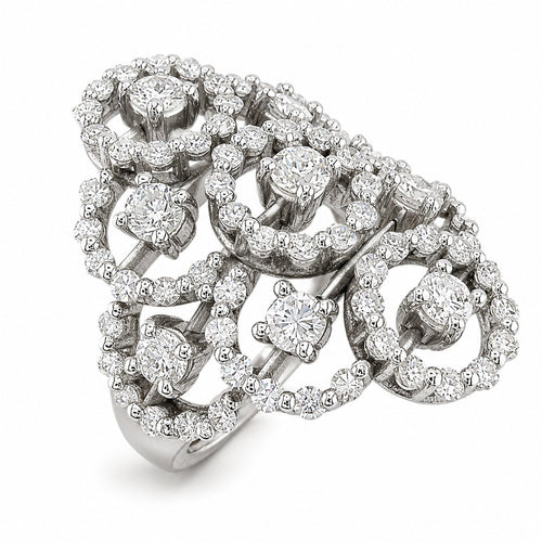 Damiani white gold diamond circular ring