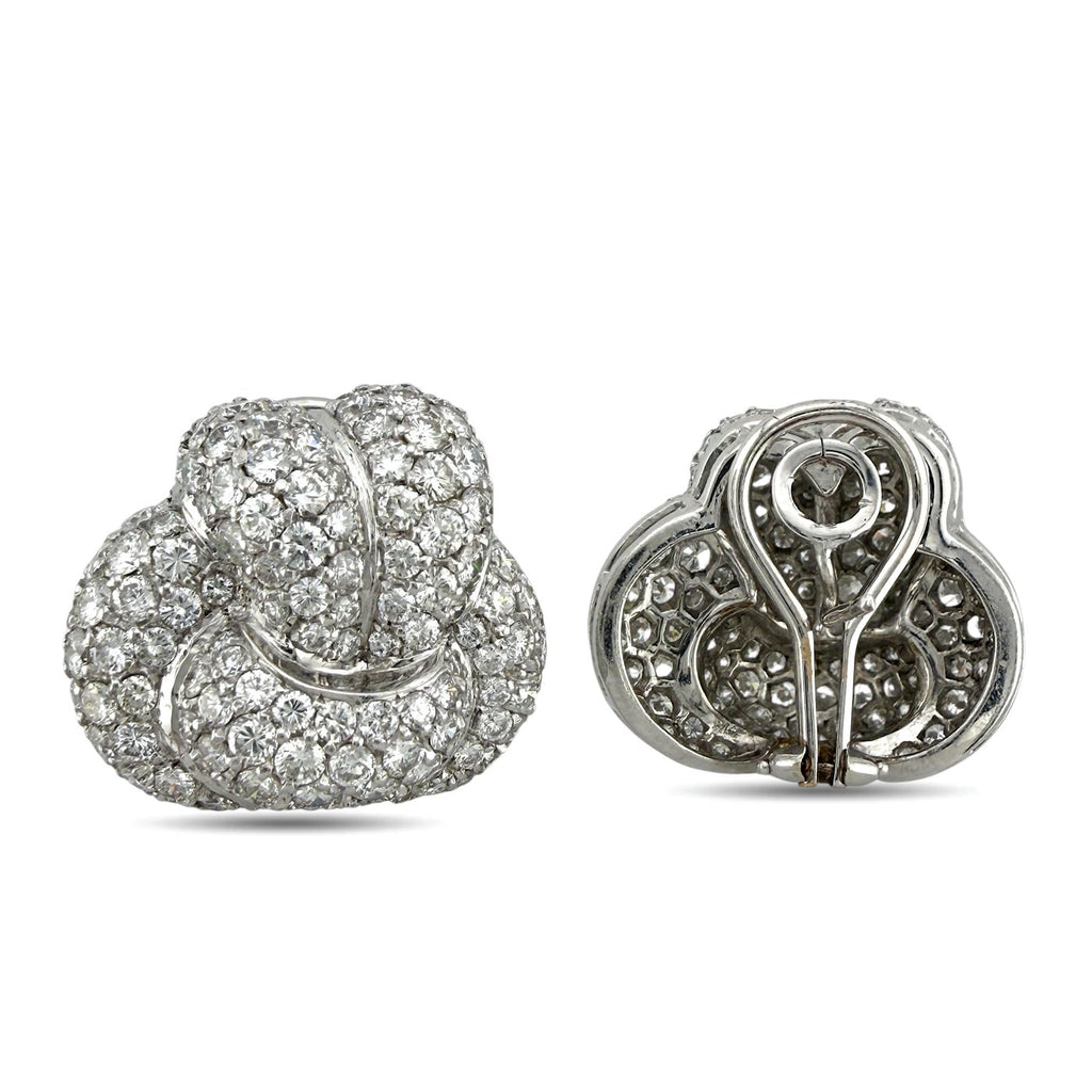 18K White Gold 8.00ct Diamond Huggie Earrings