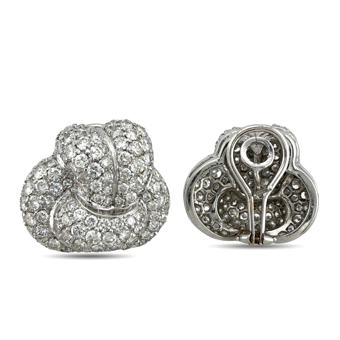 18K White Gold 8.00ct Diamond Huggie Earrings