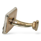 K.Faberge Imperial Russian 56 Yellow Gold Diamond & Pink Enamel Imperial Crown Cufflinks