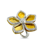 18K White and Yellow Gold Piero Milano Movable Petal Diamond Ring