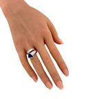 18K White Gold 1.75ct Sapphire and 0.63ct Diamond Twist Ring