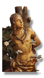 San Sebastian French Renaissance Carved Wood Sculpture, 16th/17th century