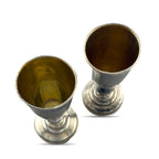 Imperial Russian 84 Zolotnik Silver Pair of Antique Cups