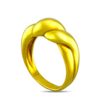 Sculptural 18K yellow gold ring with high-polish twisted top