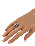 Art Deco Platinum Ring with 1.75ct of Diamonds and Sapphires