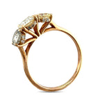 K. Faberge Imperial Russian 14K (56K) Rose Gold Three Stone 2.00ct Diamond Ring