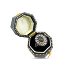 14K Rose Gold Imperial Faberge Russian 0.72ct Sapphire and 0.72ct Diamond Ring