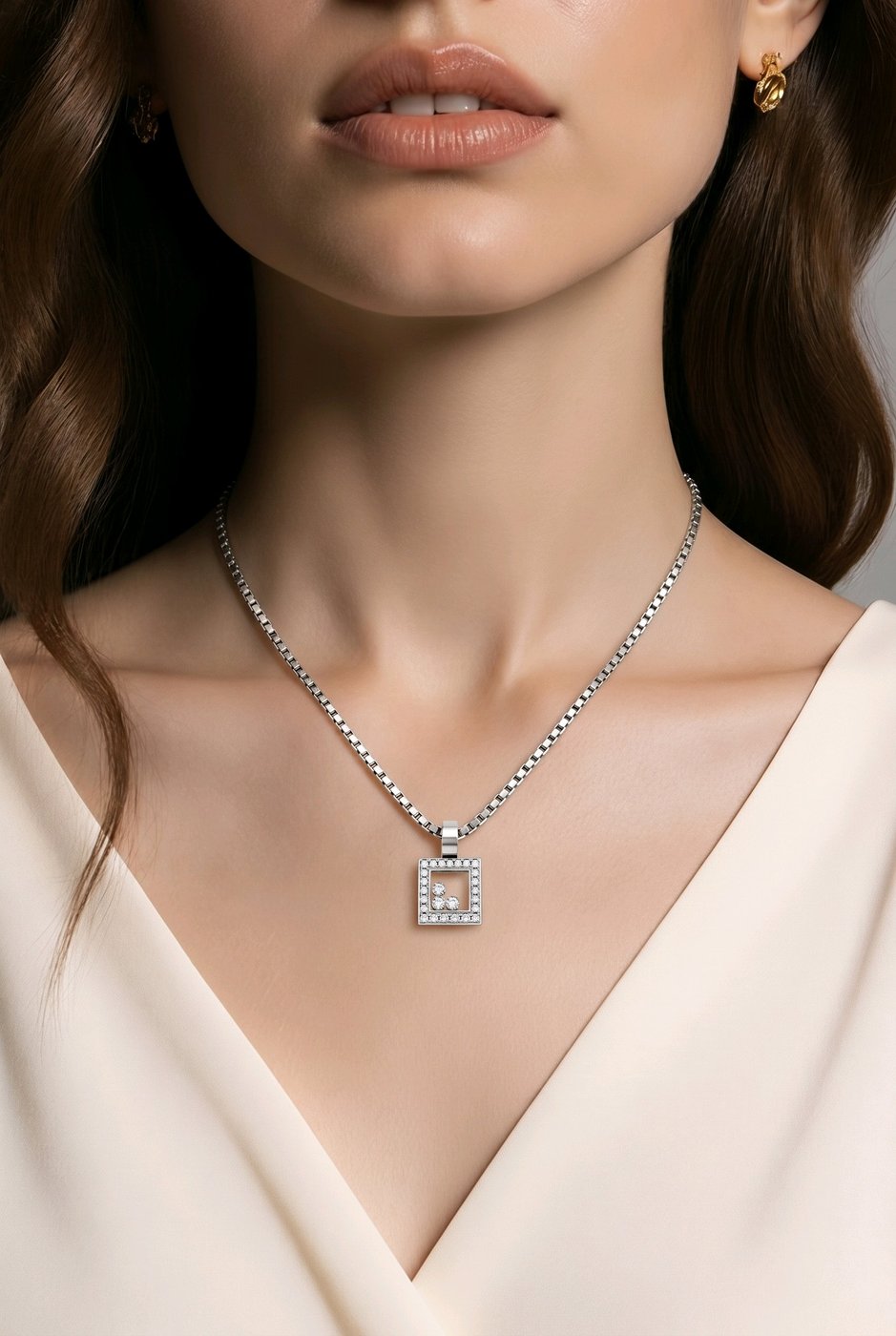 Chopard 18K White Gold 0.60ct Diamond Necklace