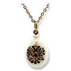 K. Faberge Russian Antique Gold Diamond & Blue Enamel Egg Pendant 1890s