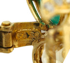 David Webb 18K Yellow Gold Emerald and Tourmaline Earrings 13.18ct
