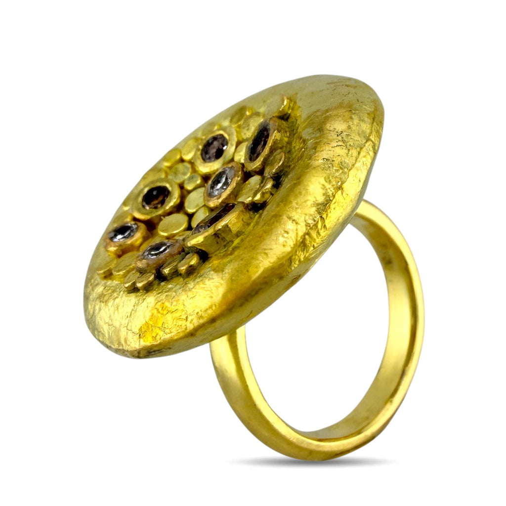 18K Yellow Gold Circular 0.50ct Diamond Ring