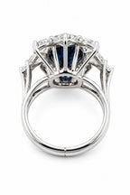 18k Gold 3.0ct  Sapphire and 5.0ct  Diamond Women's Ring
