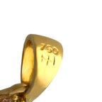 Back of yellow gold pendant bail with engraved hallmark markings