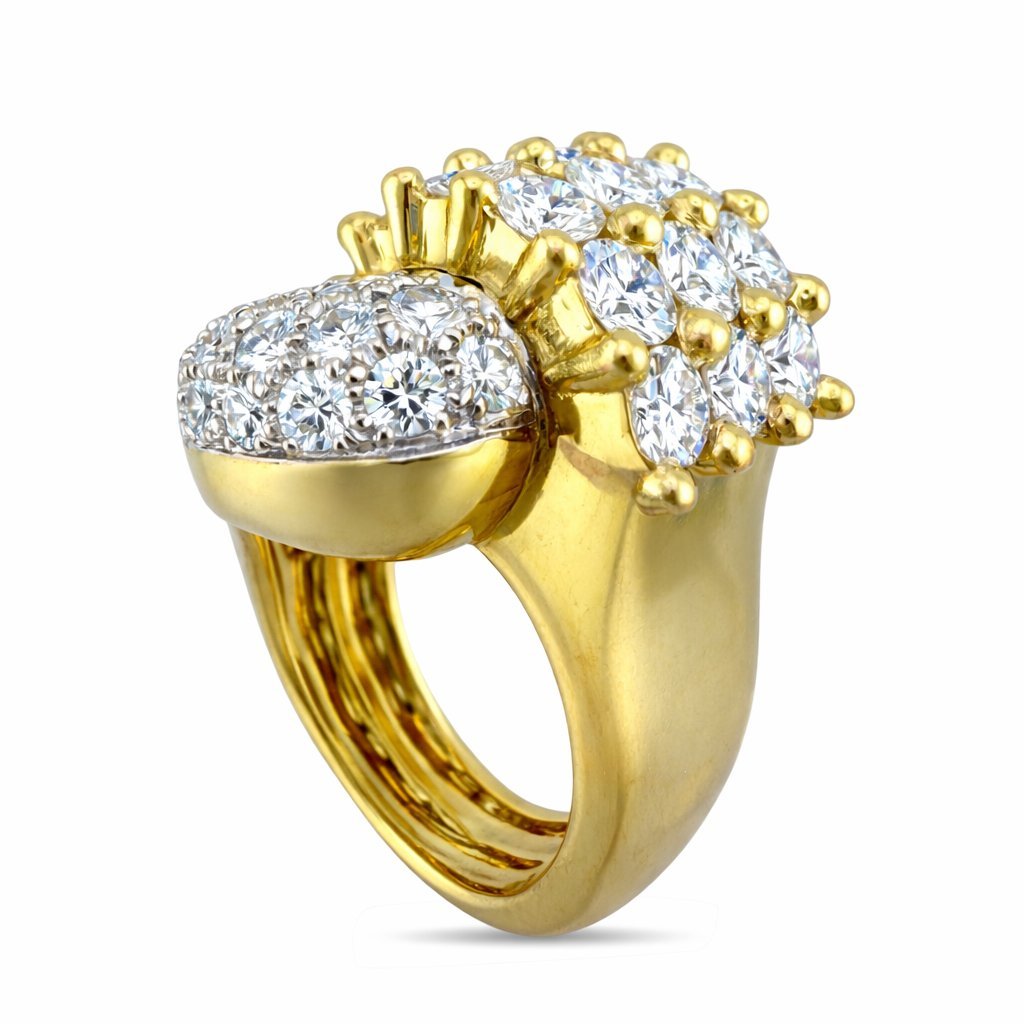 18K Yellow Gold 4.85ct Diamond Cocktail Ring