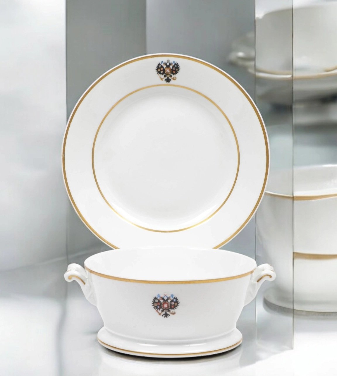 Imperial Rare Russian Porcelain Coronation Service Circa 1800s Bowl