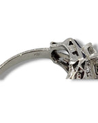 Art Deco 18K White Gold Ring with Large Center Diamond 1ct