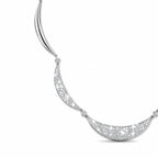 18K White Gold 3.87ct Diamond Crescent Link Necklace
