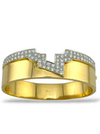 18K Yellow Gold Hinge Bracelet with 3.1ct of Diamonds