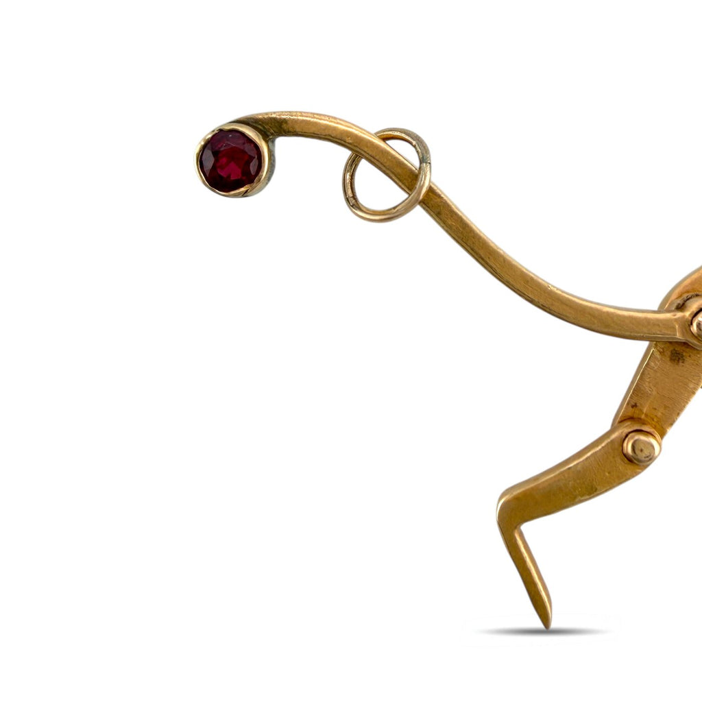 14K Rose Gold Ruby Articulated Monkey Pendant