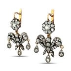Imperial Russian 56K Rose Gold K. Faberge 3.75ct Diamond Earrings