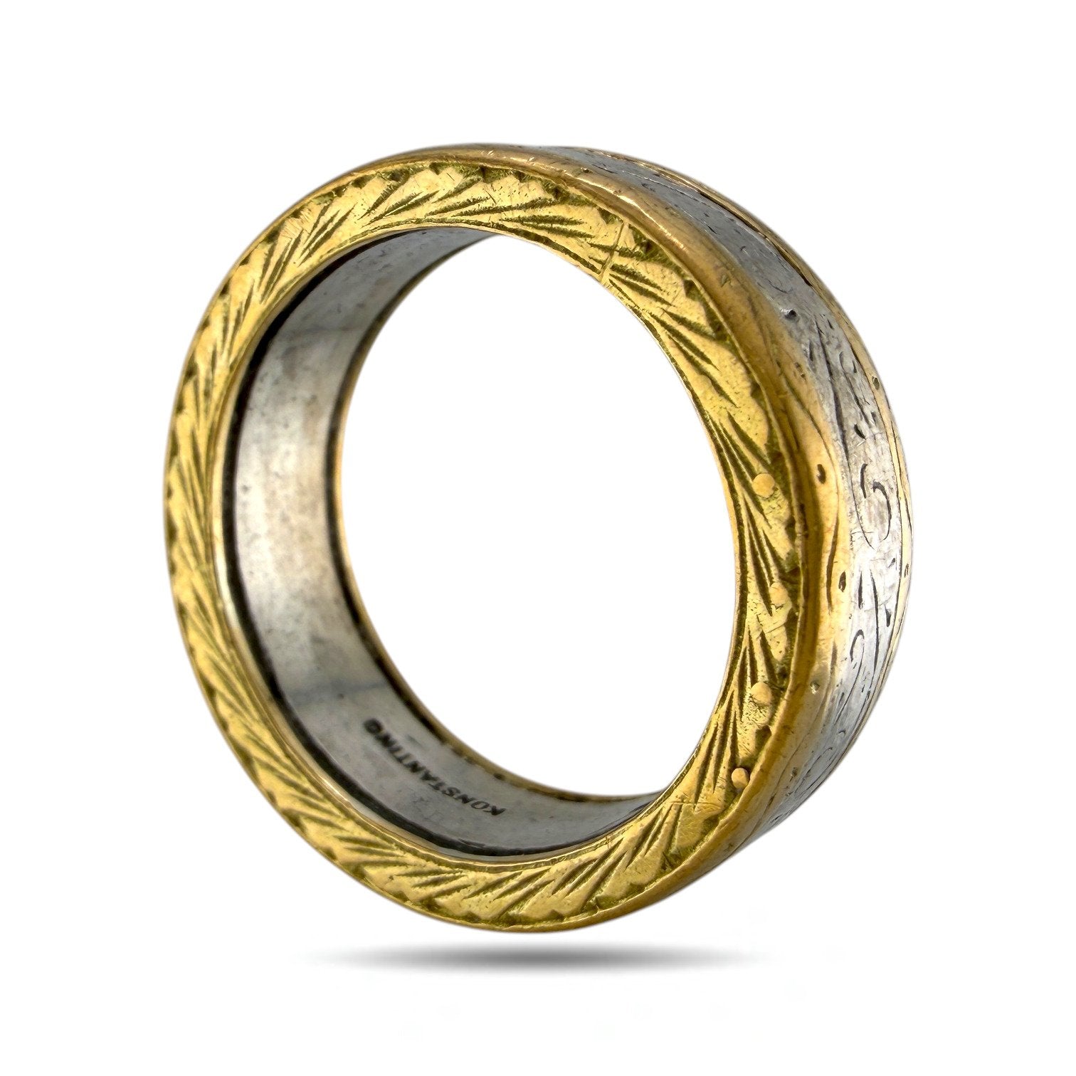 Konstantino 18K Yellow Gold and Platinum Band Ring