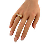 18K Yellow Gold 1.0ct ct Diamond Triangle Band Ring