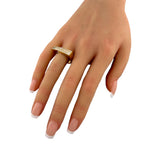 18K Yellow Gold 0.53ct Diamond Triangle Band Ring