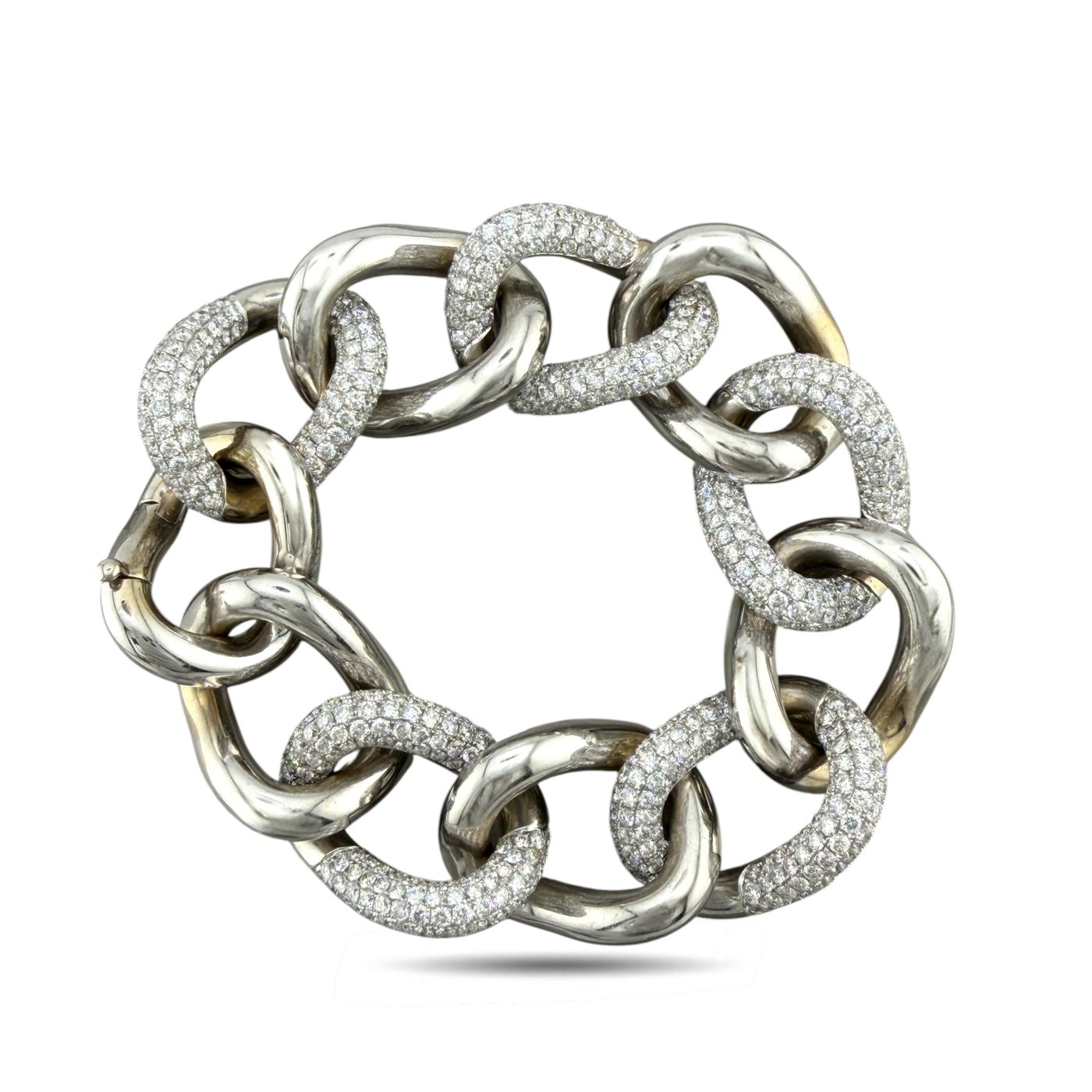 Tiffany & Co. White Gold 22.00ct Diamond Link Bangle Bracelet