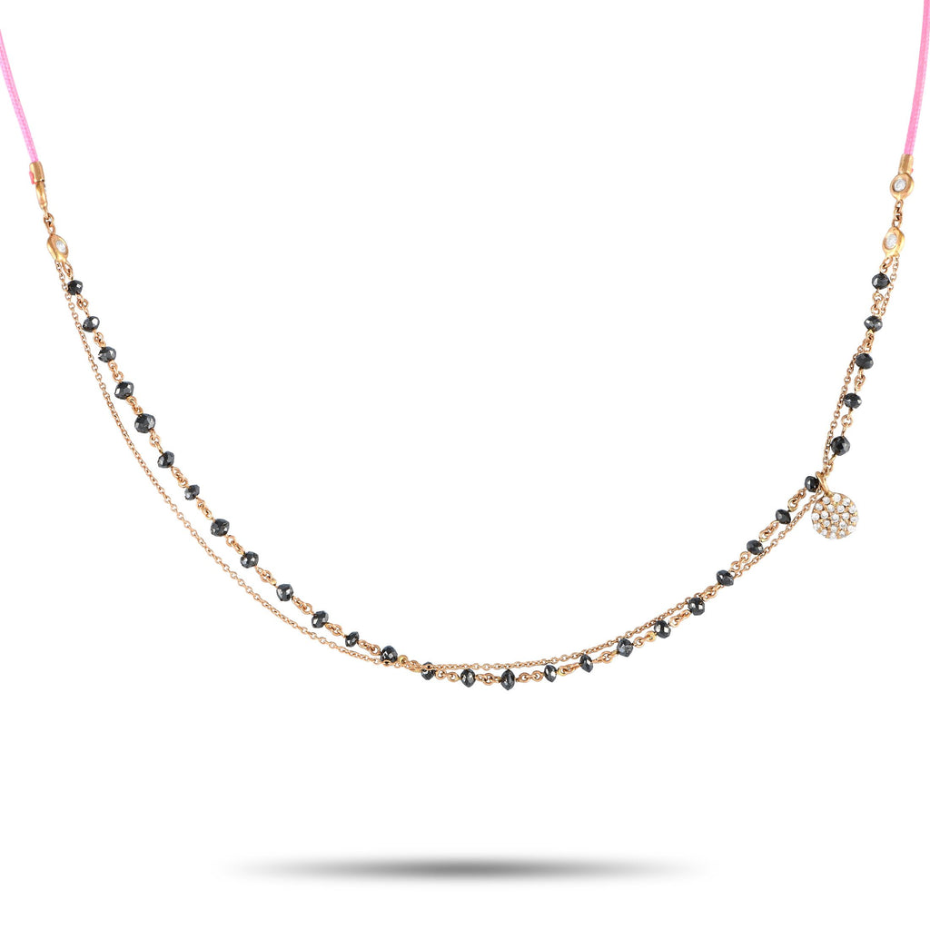 Aaron Basha18K Rose Gold 1.30ct Black Diamond Necklace – Incredibly dynamic in design, this Aaron Basha necklace exudes upsca