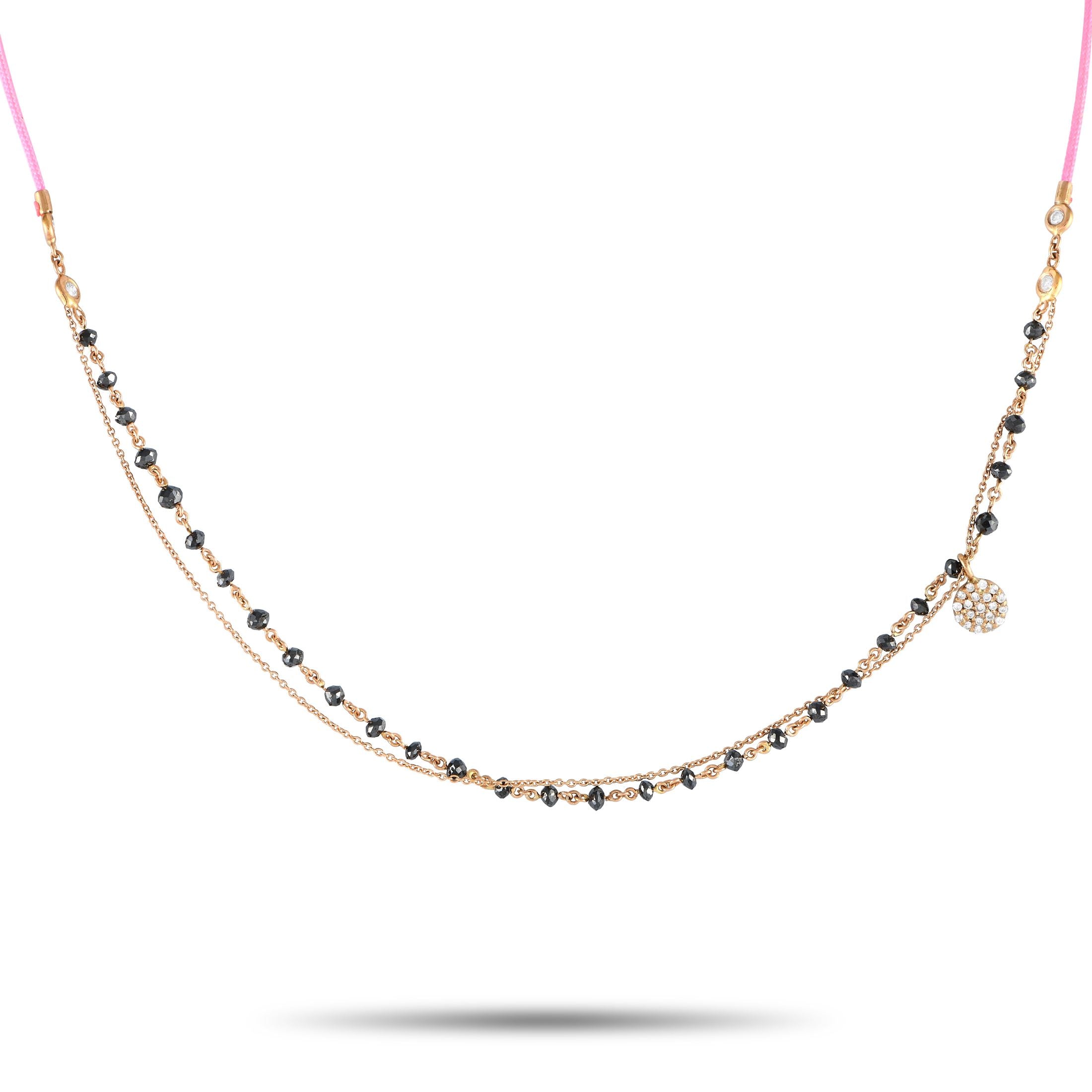Aaron Basha18K Rose Gold 1.30ct Black Diamond Necklace – Incredibly dynamic in design, this Aaron Basha necklace exudes upsca