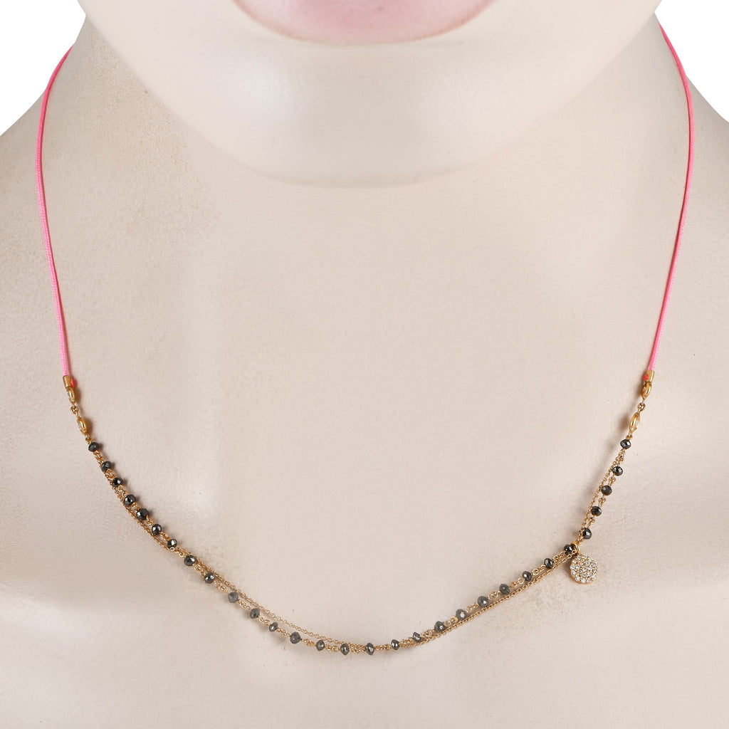 Aaron Basha18K Rose Gold 1.30ct Black Diamond Necklace